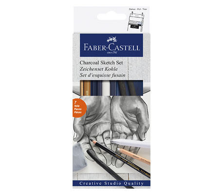 Рисувателен комплект с въглени 7 части - 114002 Faber-Castell