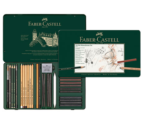 Креда комплект Faber-Castell PITT Monochromе set 9, 12, 21, 33 части
