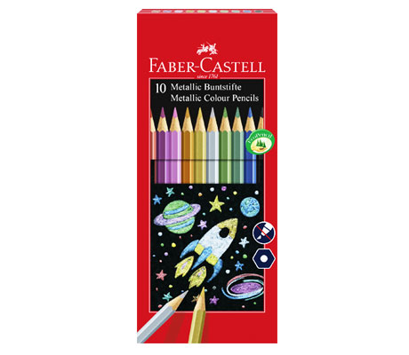 Цветни моливи металик Faber-Castell
