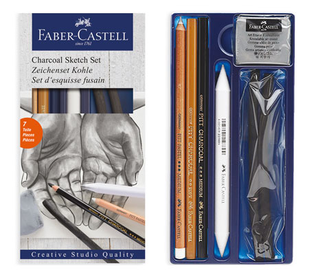 Рисувателен комплект с въглени 7 части - 114002 Faber-Castell