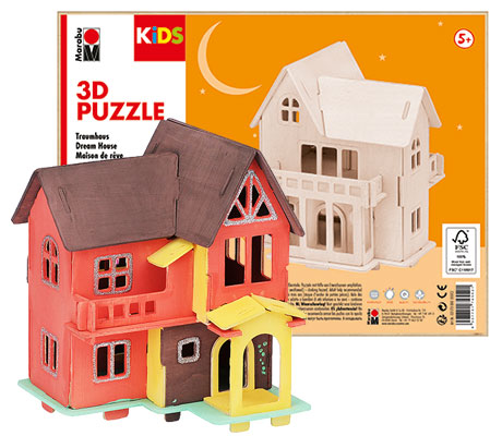 Дървен 3D Пъзел - Къща на мечтите - 33 части Marabu KIDS