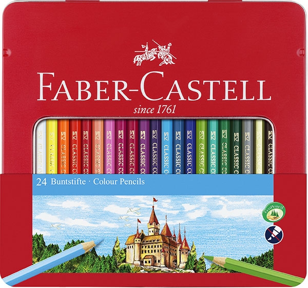 Цветни моливи класик в метална кутия Faber Castell