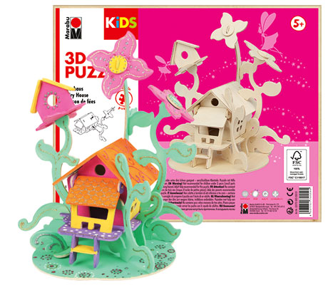 Дървен 3D Пъзел - Къща на феи - 43 части 