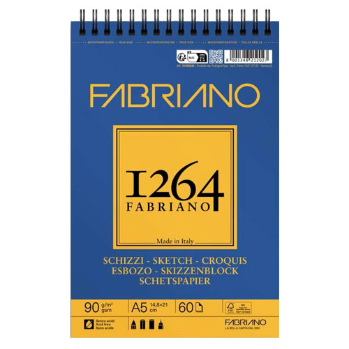 Скицник за рисуване със спирала Fabriano 1264 Sketch