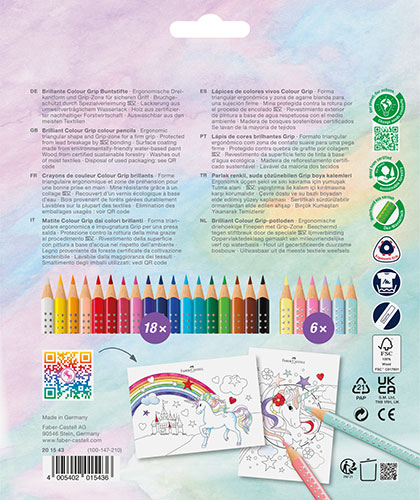 Цветни моливи Color Grip Еднорог 
