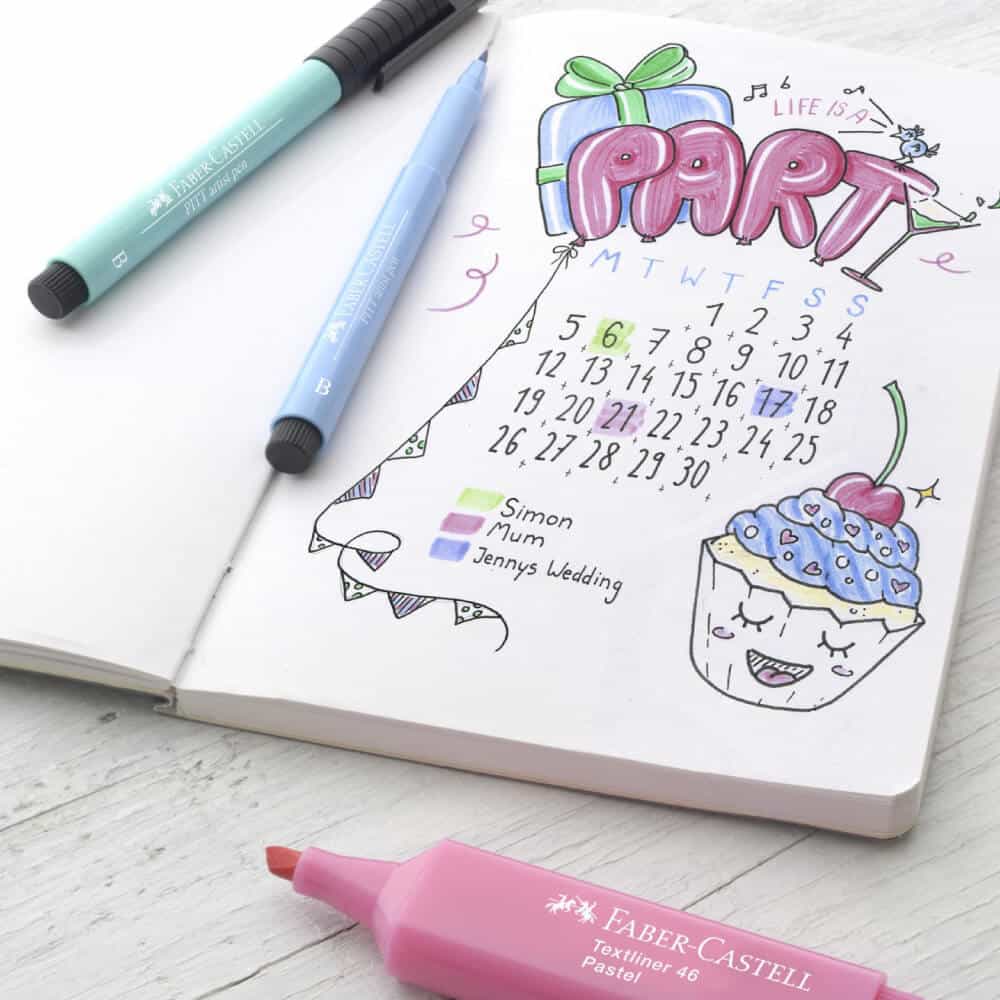 Комплект маркери с арт журнал - bullet journaling 9 части