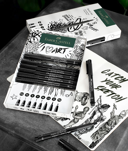 Тънкописци PITT Artist Pen и скицник за рисуване комплект 