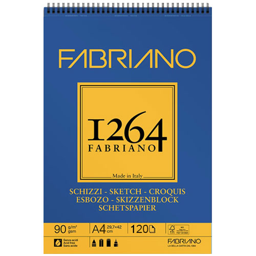 Скицник за рисуване със спирала Fabriano 1264 Sketch