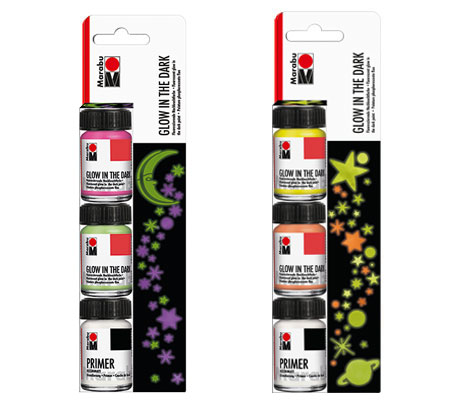 Флуоресцентна светеща в тъмното боя Glow in the dark комплекти Marabu