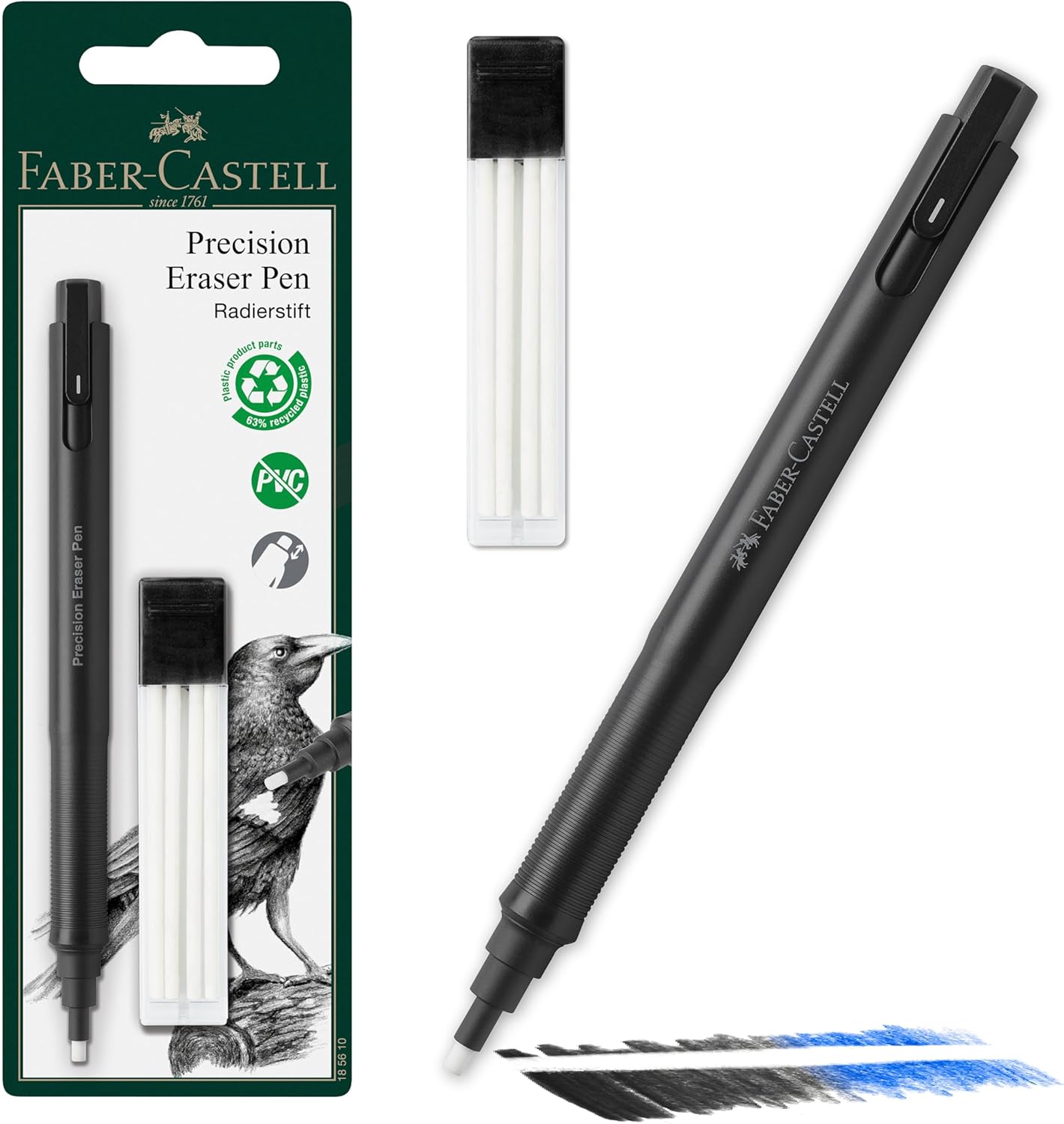 Автоматична гума за прецизно изтриване и резервен пълнител Precision Eraser Pen Faber-Castell
