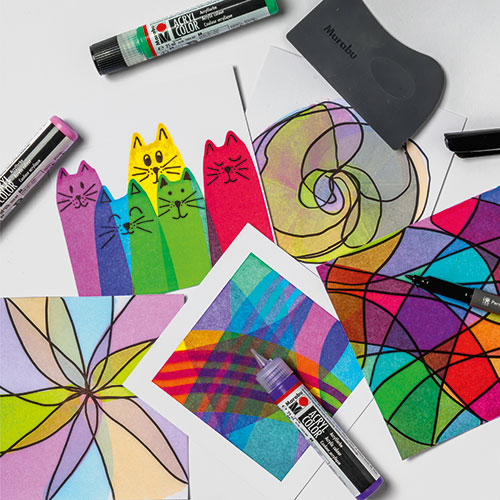 Акрилни бои комплекти за рисуване със Squeegee Art техника 