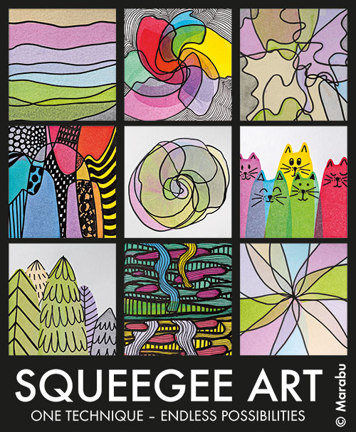Акрилни бои комплекти за рисуване със Squeegee Art техника 