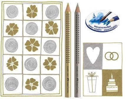 Цветни моливи Jumbo Grip металик Faber-Castell